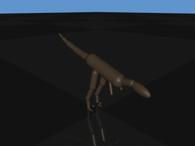 Velociraptor learning to balance using PPO reinforcement learning